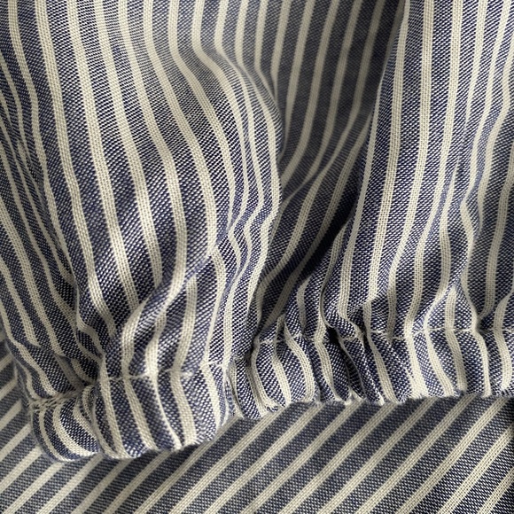 LIBBY EDELMAN Woman Striped Blouse Medium Ruffles Front - Picture 8 of 11